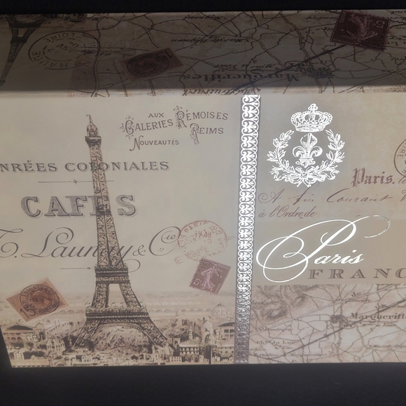 New Keepsake Storage Box Denrees  Coloniales Cafes Eiffel Tower Paris - Picture 4 of 9